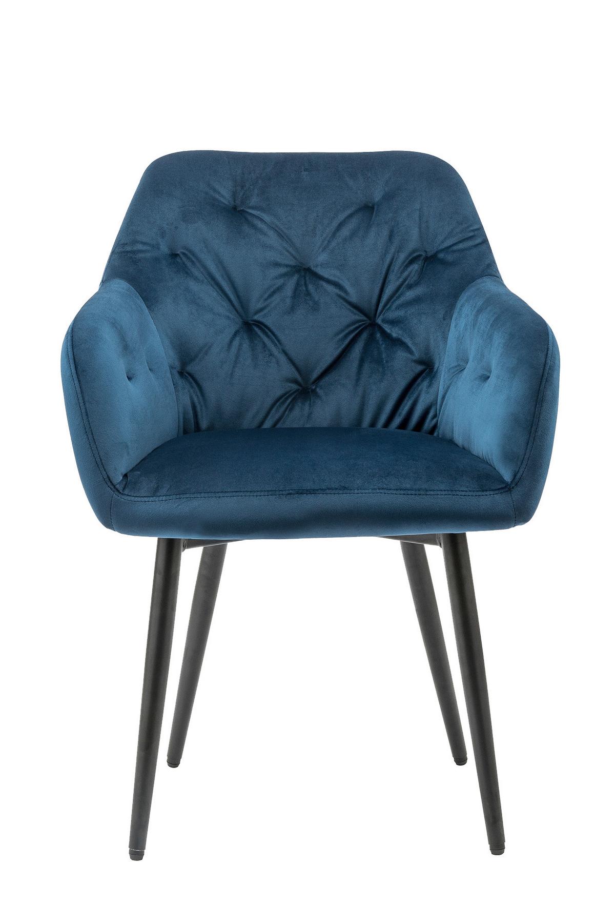 Armlehnstuhl Blau B: 61 Cm - Blau/Schwarz, MODERN, Textil/Metall (61/85/45cm) - Livetastic