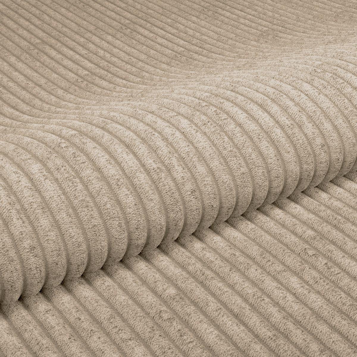 Ecksofa Pelle m. Kissen creme Cord 265x180cm - Creme/Schwarz, MODERN, Textil (265/180cm)