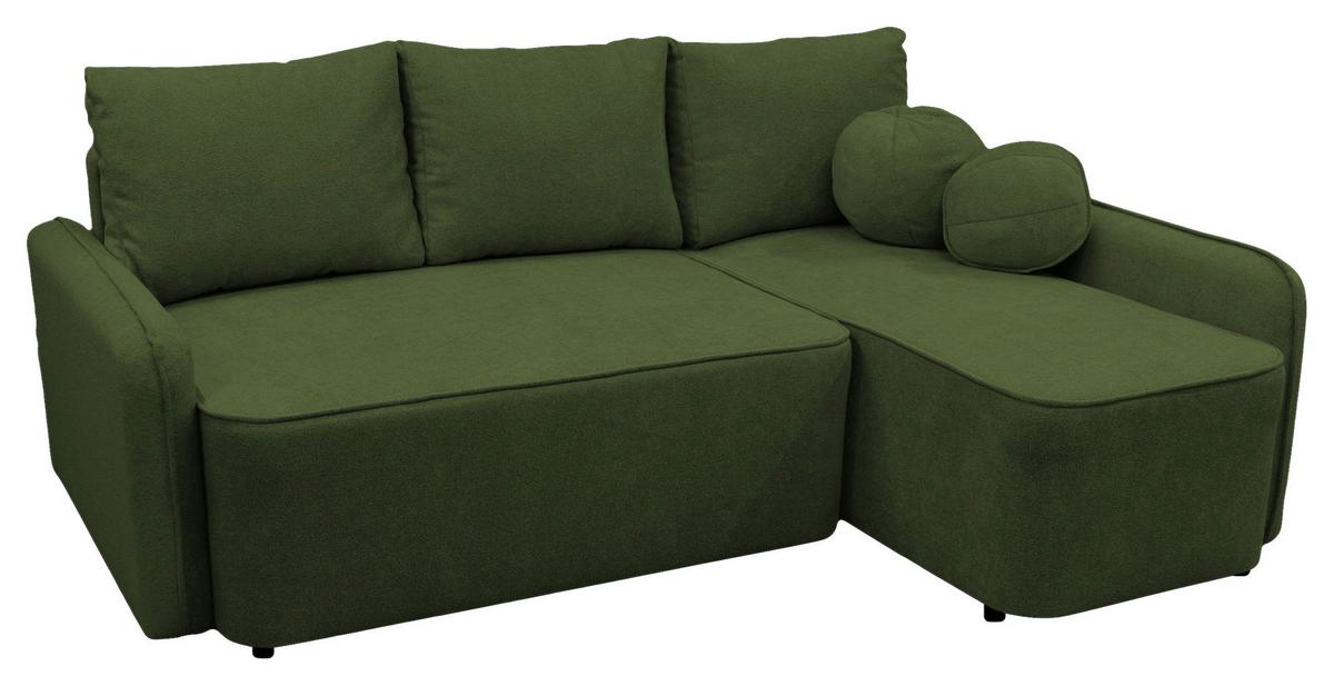 Ecksofa Fancy Grün 209x143 cm - Schwarz/Grün, Design, Textil (209/143cm) - MID.YOU