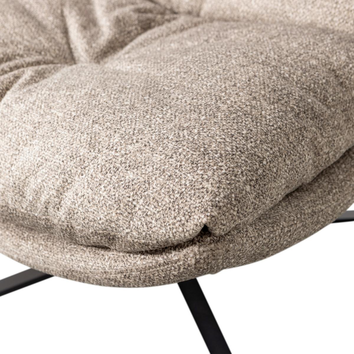 Sessel Arve Naturfarben B: 82cm - Schwarz/Naturfarben, Design, Textil (82/86/87cm) - Livetastic