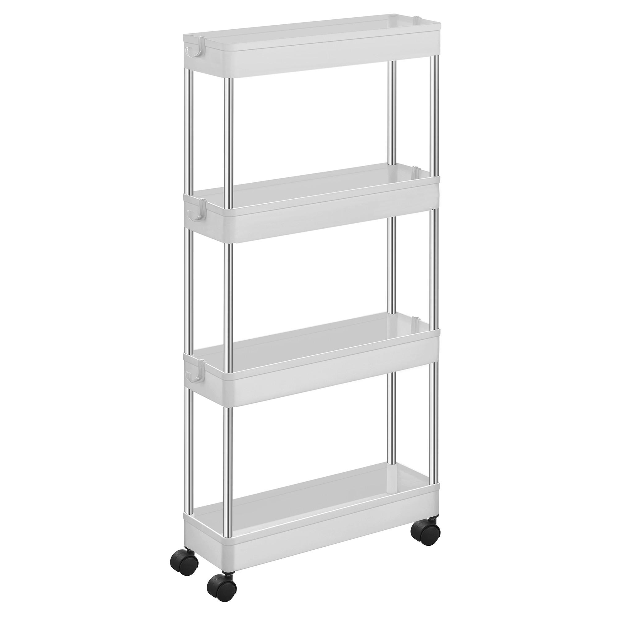 Servierwagen Weiß B: 42 Cm - Weiß, Basics, Kunststoff/Metall (42/86/14.4cm)