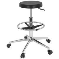 Bürohocker Top Work 14 I Schwarz Bis 100 Kg - Silberfarben/Schwarz, Basics, Kunststoff/Metall (40/59-84/61cm) - MID.YOU