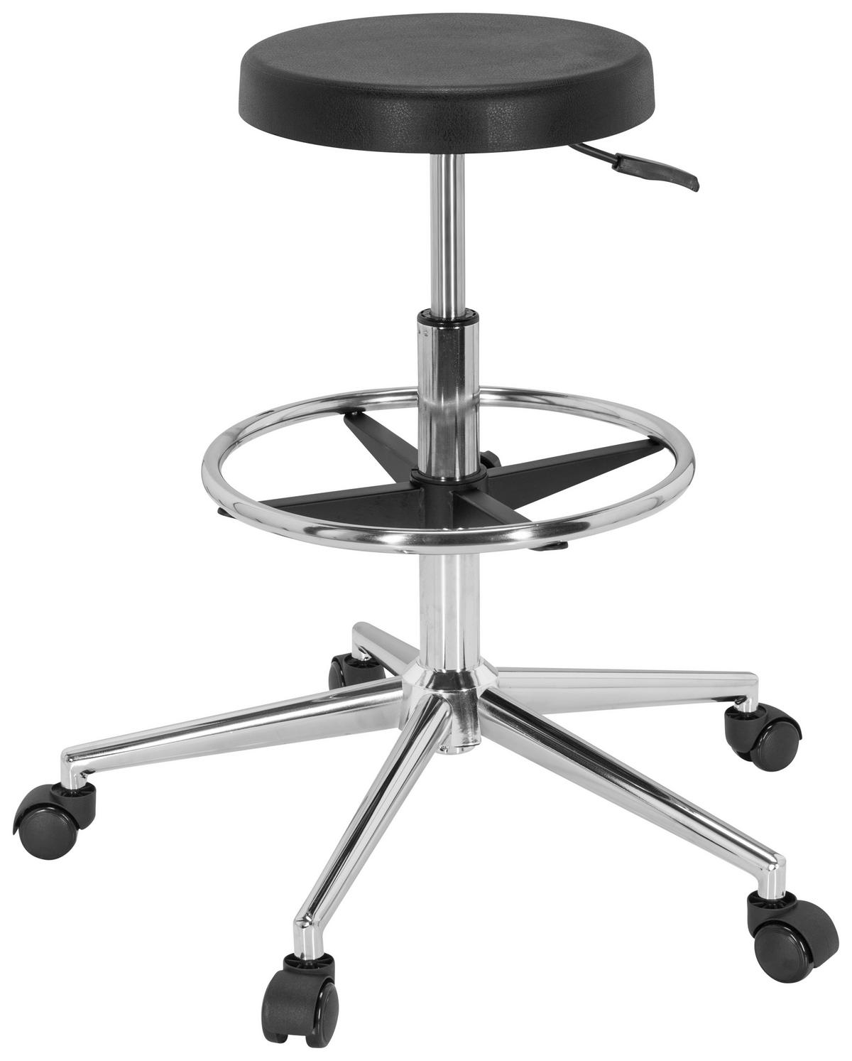 Bürohocker Top Work 14 I Schwarz Bis 100 Kg - Silberfarben/Schwarz, Basics, Kunststoff/Metall (40/59-84/61cm) - MID.YOU