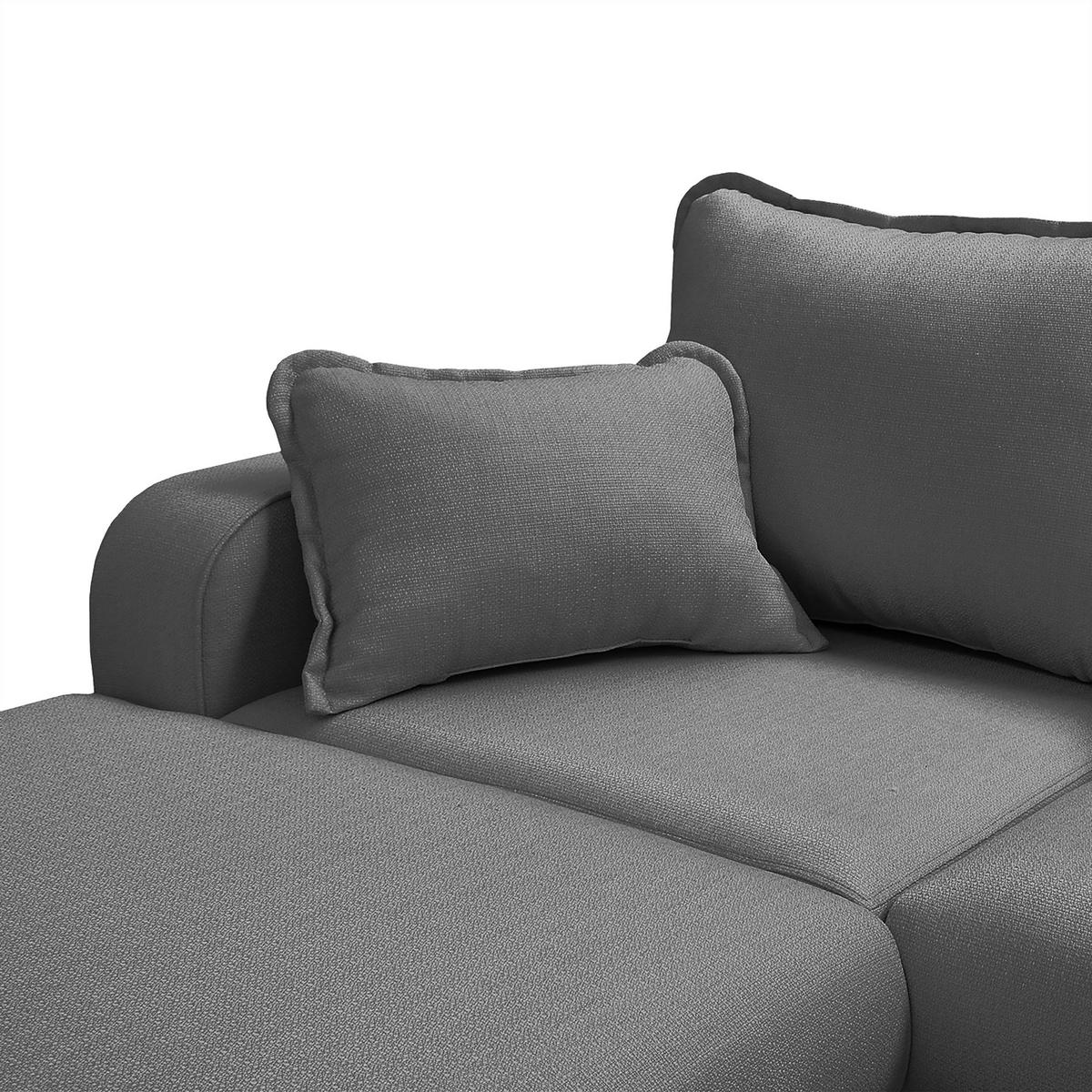 Wohnlandschaft Beata Grau U: 170x296x167 cm - Wengefarben/Grau, Design, Textil (170/296/167cm) - Livetastic