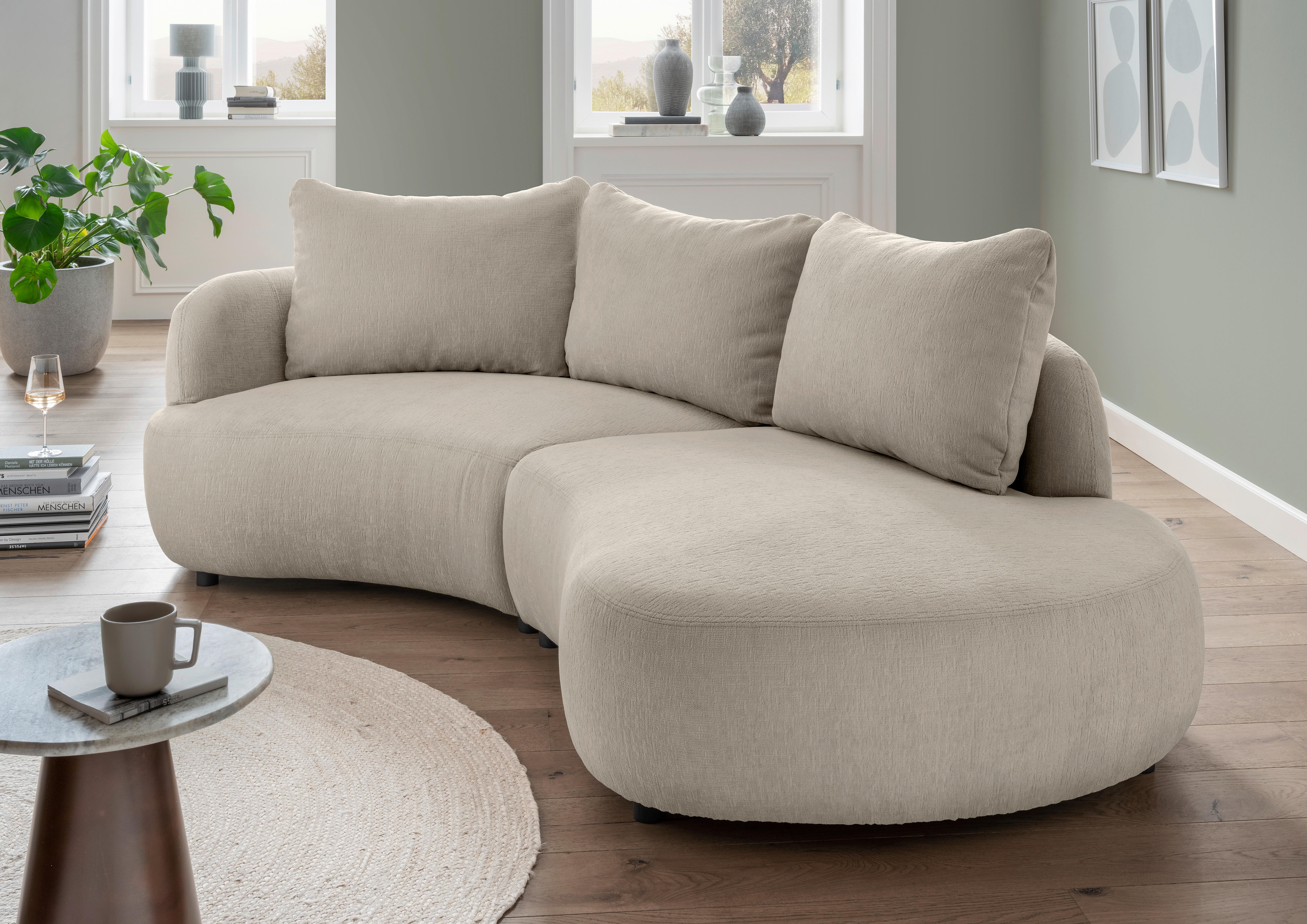 Ecksofa Doppo, Taupe S: 139x250 cm - Taupe/Schwarz, MODERN, Textil (139/250cm) - Livetastic