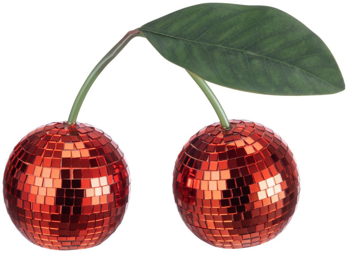 Dekokirsche Hermine - Rot/Grün, KONVENTIONELL, Glas/Kunststoff (16.5/7.5/21cm) - Luca Bessoni