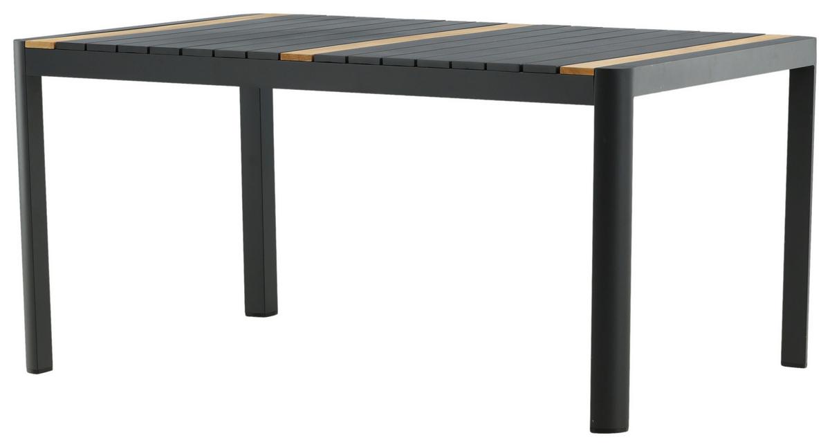 Gartentisch Togo Teakholz/Metall L 90 cm - Schwarz, KONVENTIONELL, Holz/Metall (90/75/150cm) - Gardenson