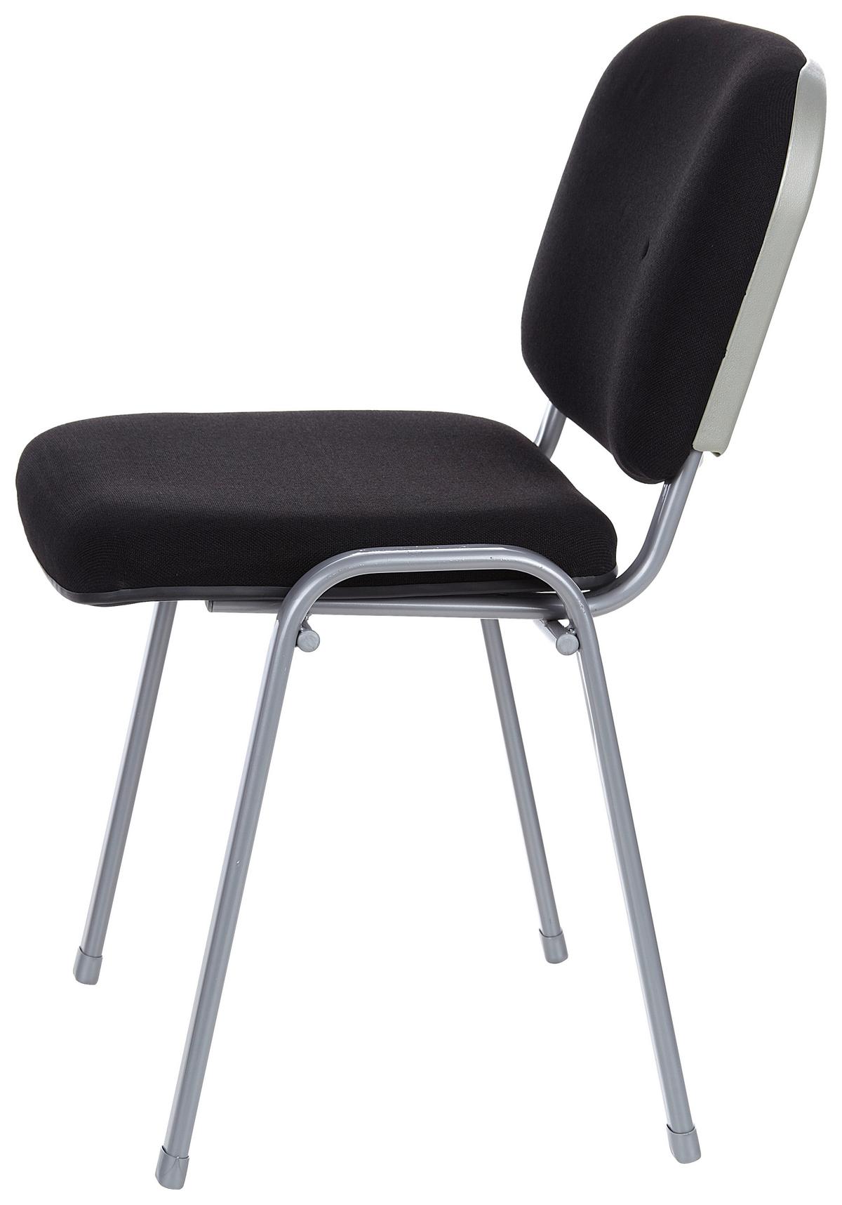 Besucherstuhl Xt 600 Schwarz Stapelbar - Silberfarben/Schwarz, Basics, Textil/Metall (58/84/48cm) - MID.YOU