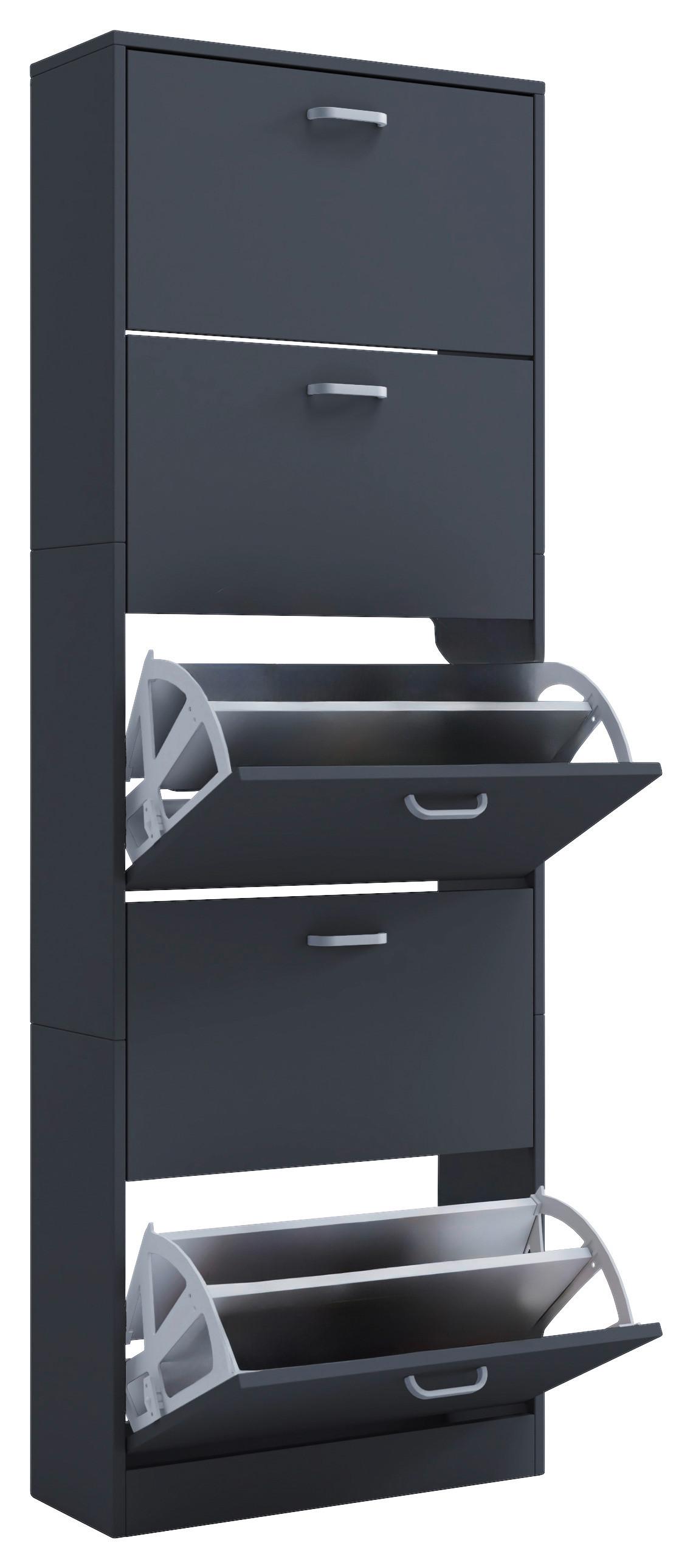 Schuhschrank Sipos Anthrazit B: 59 cm - Anthrazit, Design, Holzwerkstoff (59/170/22cm) - MID.YOU