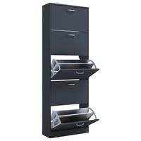 SCHUHSCHRANK Sipos Anthrazit B: 59 cm - Anthrazit, Design, Holzwerkstoff (59/170/22cm) - MID.YOU