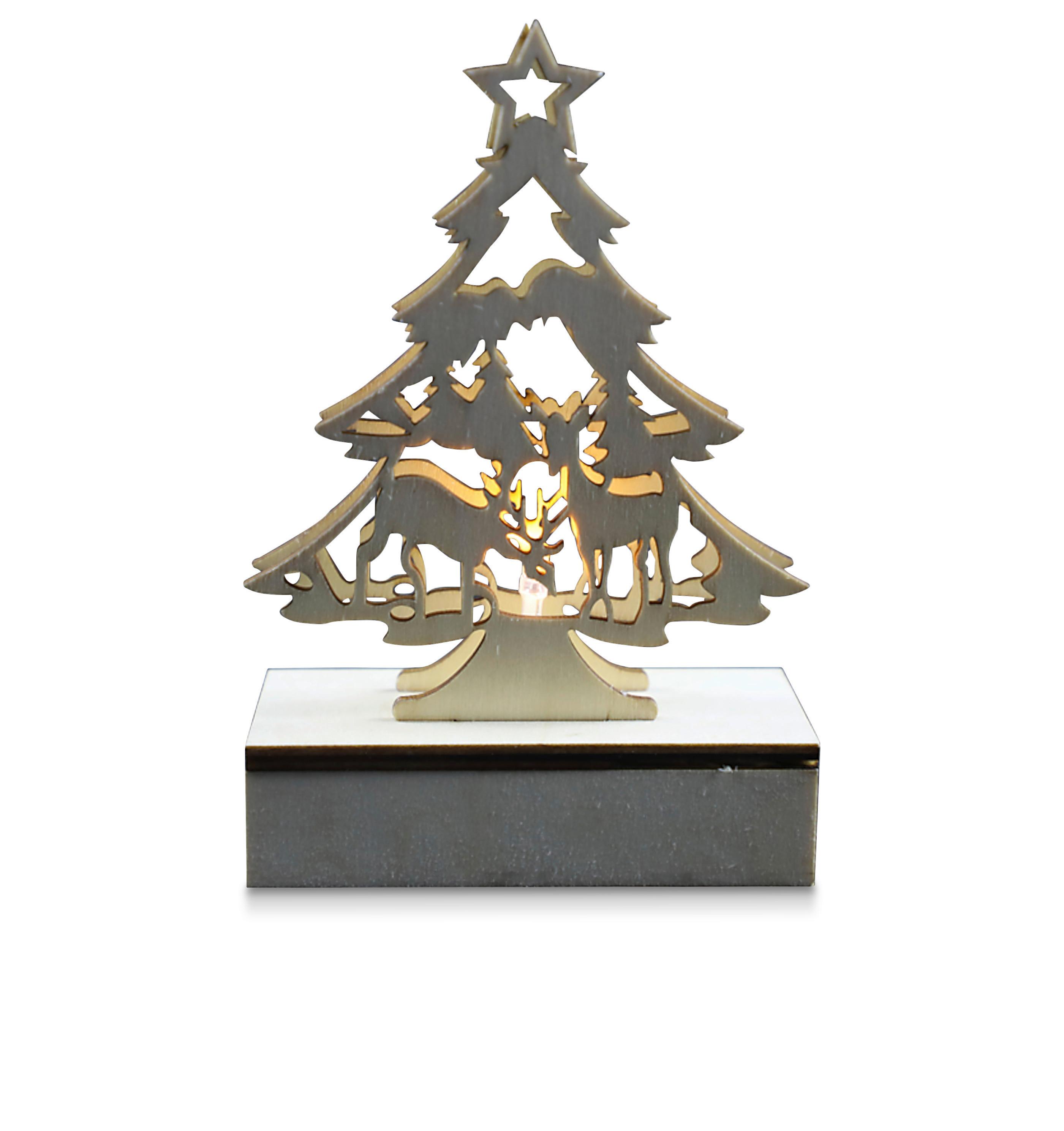 dekorační LED svítidlo MELINO, Š/V: 10/4,5/15cm - přírodní barvy, Konvenční, dřevo (10cm) - Modern Living