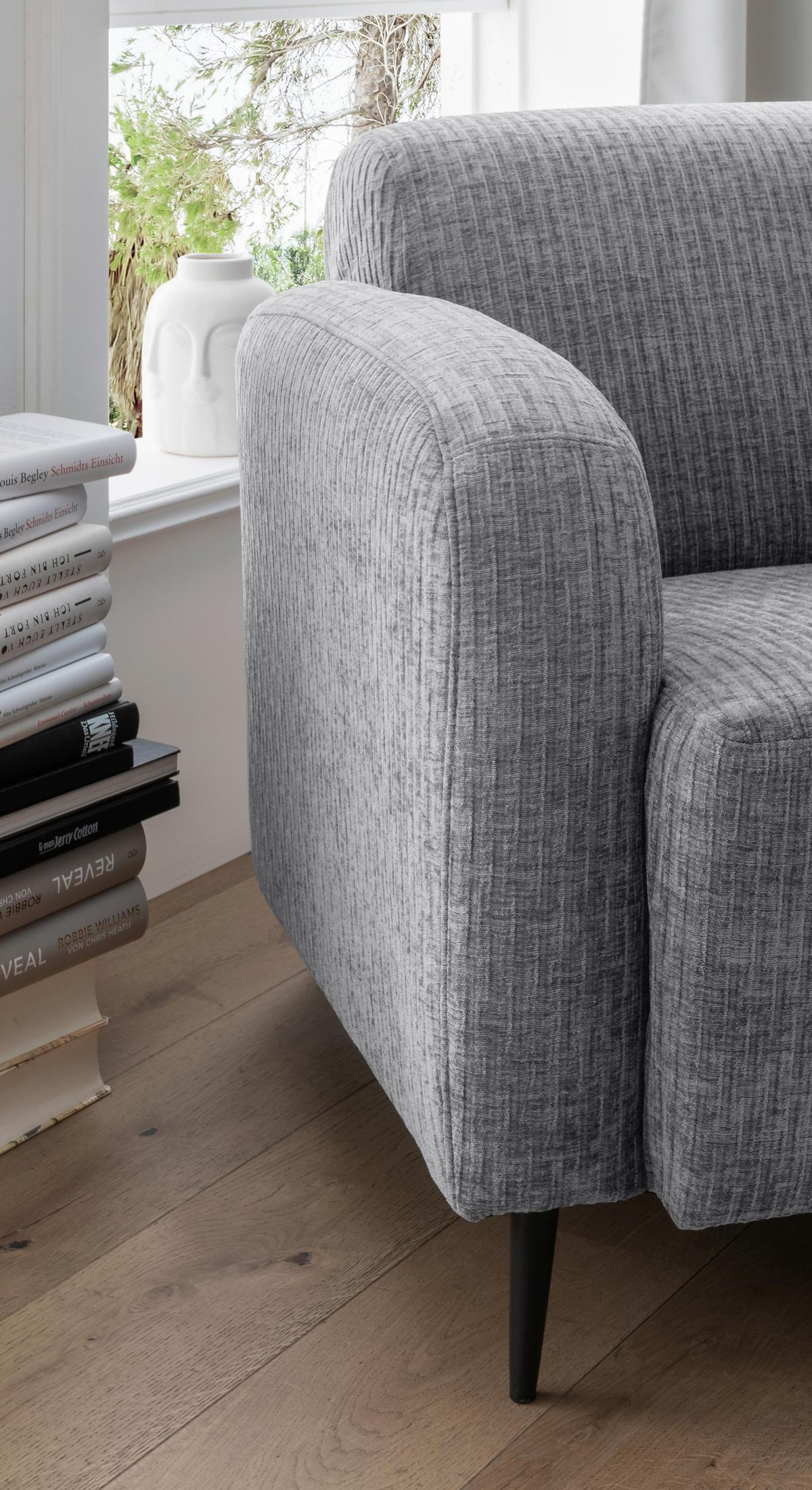 Sessel Marone Grau B: 85cm - Schwarz/Grau, MODERN, Textil (85/76/90cm) - Livetastic