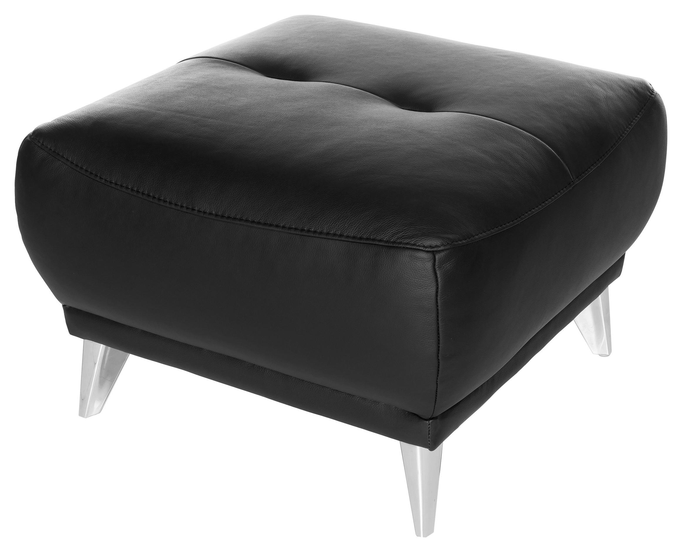 HOCKER Frisco - Chromfarben/Schwarz, MODERN, Textil (65/46/65cm) - MID.YOU