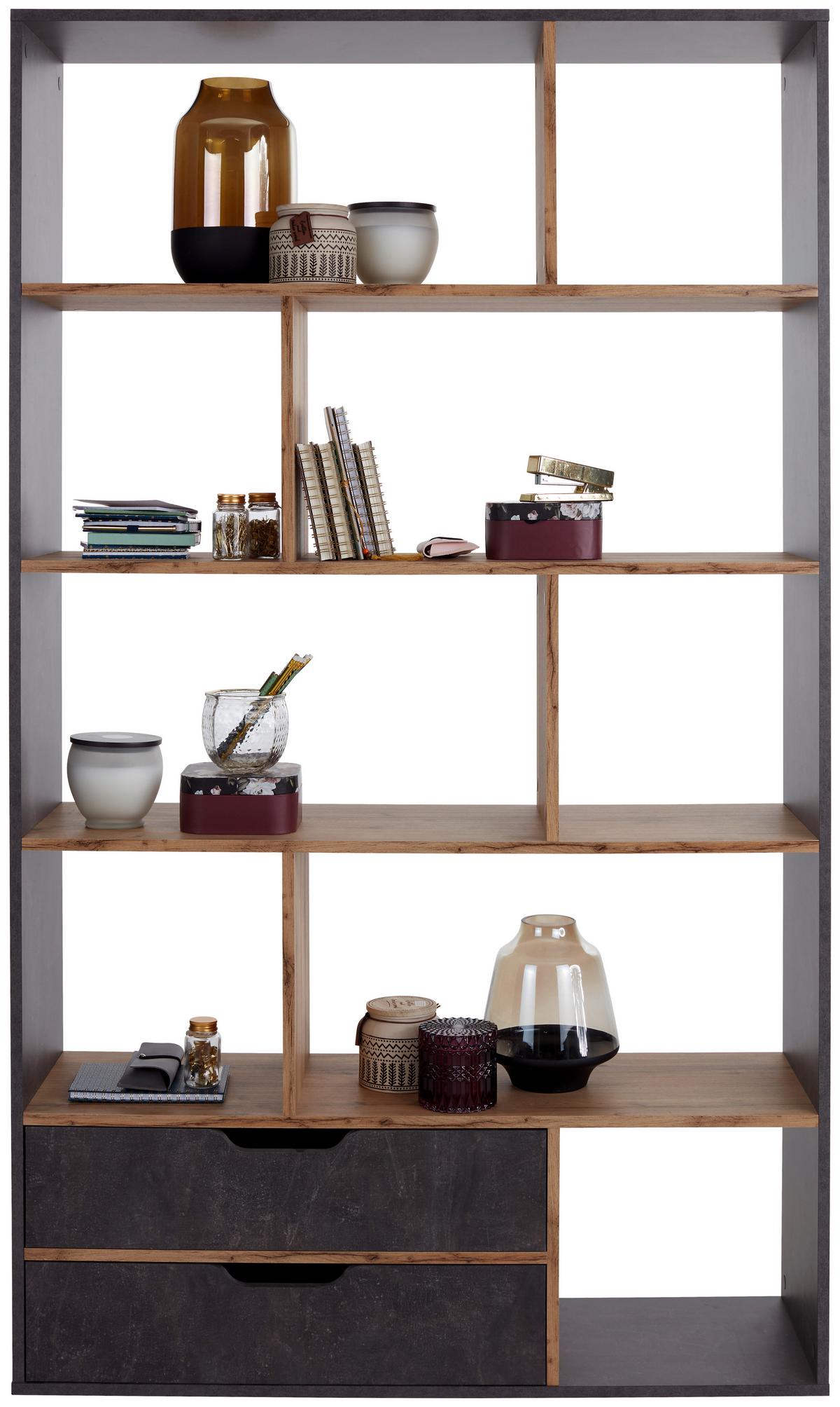 DĚLICÍ STĚNA ROBERTO - šedá/barvy dubu, Moderní, kompozitní dřevo (110/185/32cm)