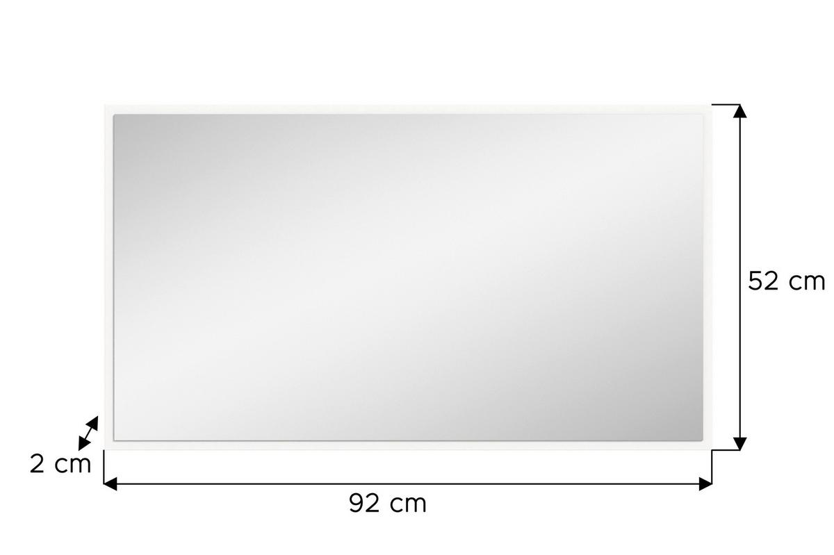 Spiegel Projekt X Weiß B: 92 cm - Weiß, Design, Holzwerkstoff (92/52/2cm) - Livetastic