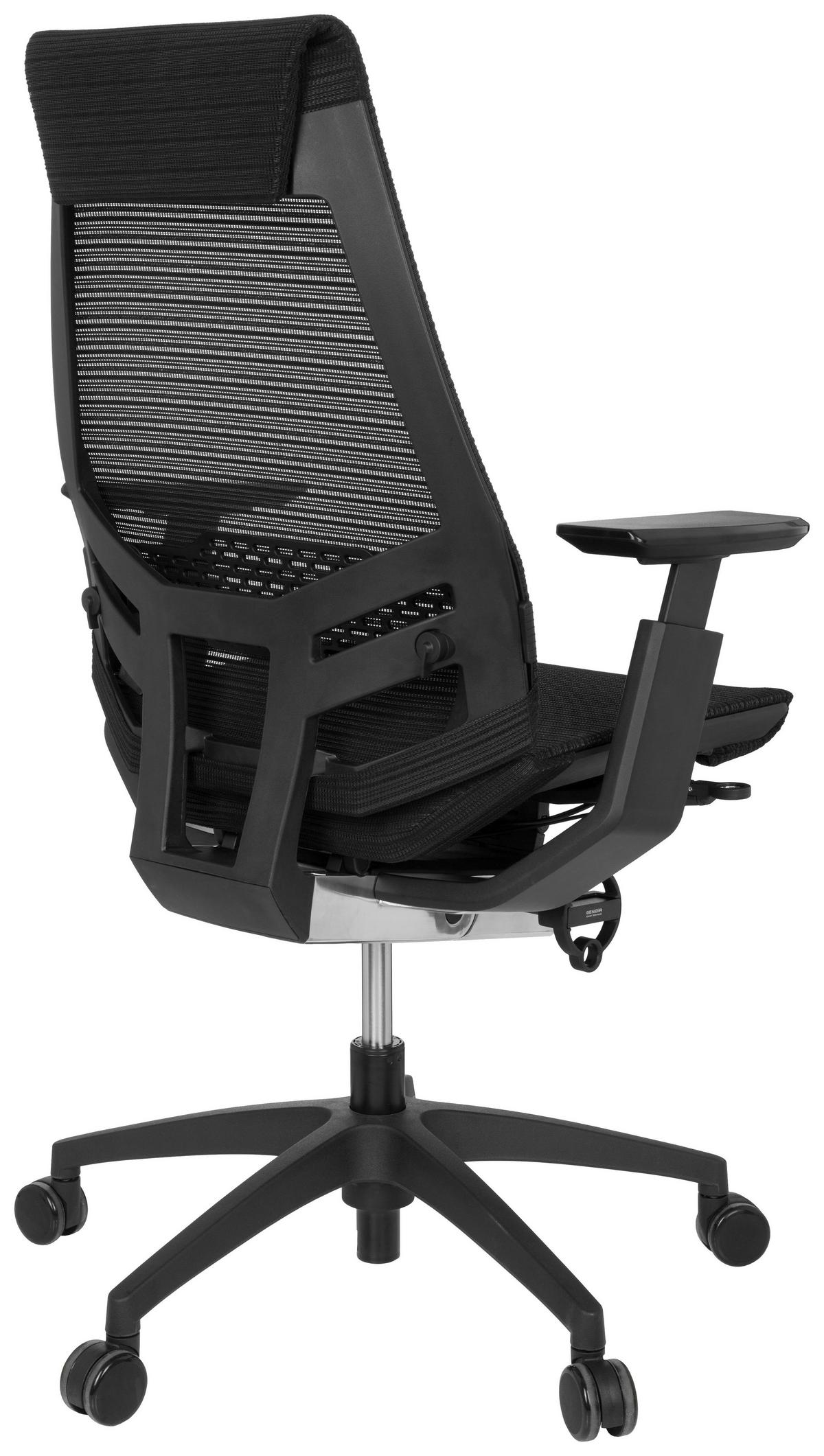 Drehstuhl Genidia Smart Black Höhenverstellbar Schwarz - Schwarz, MODERN, Kunststoff/Textil (70/112/55cm) - MID.YOU