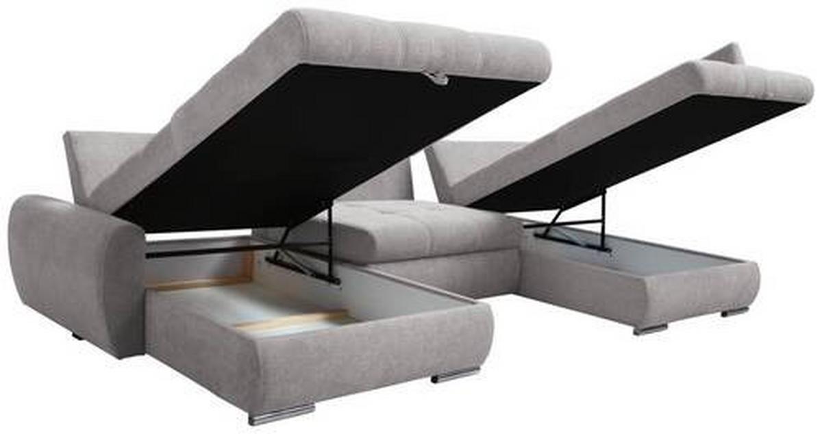 Ecksofa Canion - Chromfarben/Fango, Design, Textil (174/322/173cm) - Livetastic