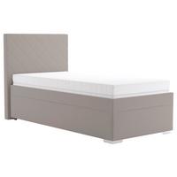 Čalúnená posteľ KLARA 90/200cm, cappuccino - cappuccino/chrómová, Modern, drevo/textil (90/200cm)