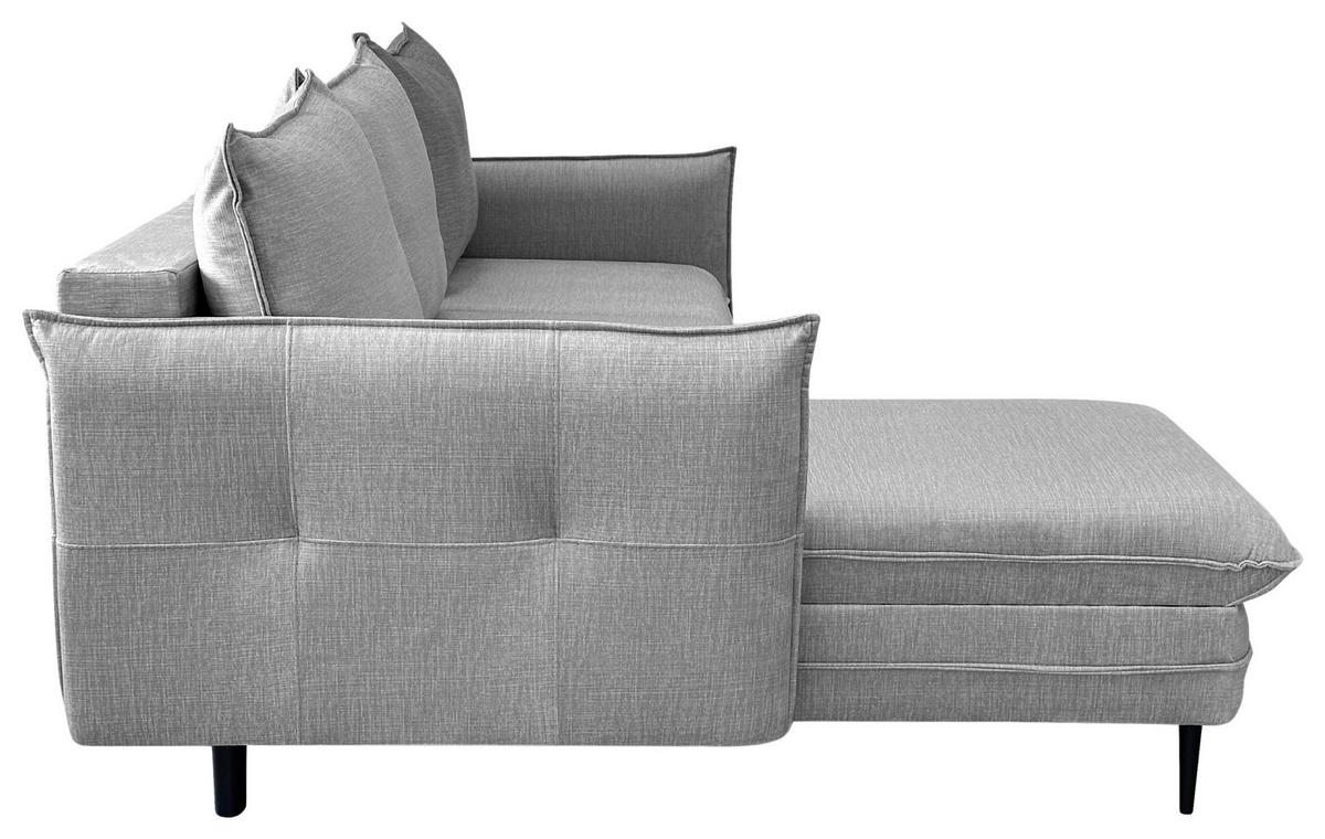Ecksofa mit Bettkasten Melody Grau S: 170x235 cm - Schwarz/Grau, Design, Textil (170/235cm) - MID.YOU