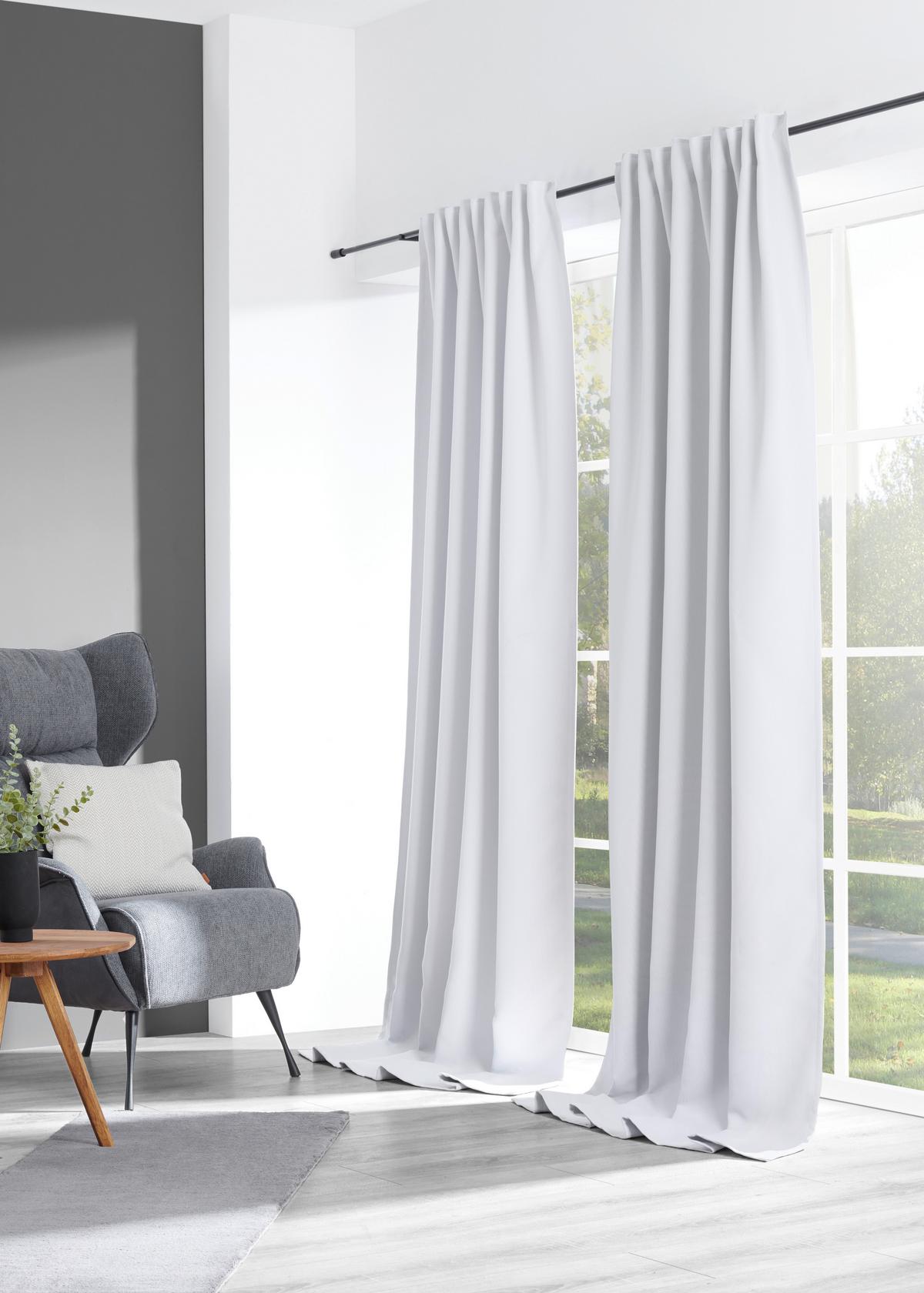 Zatemňovací záves Roman, 135/255cm, biela - biela, Modern, textil (135/255cm) - Premium Living