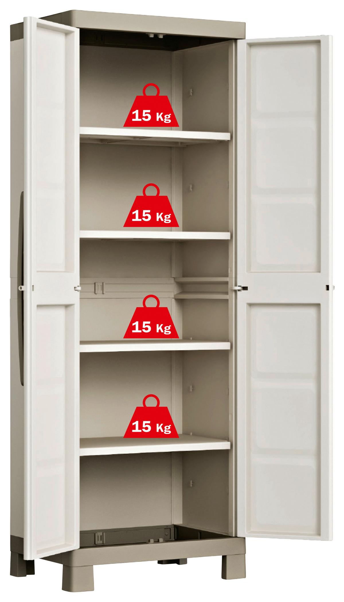 Kunststoffschrank E-Com - Excellence - Taupe/Beige, MODERN, Kunststoff (65/182/45cm) - Keter