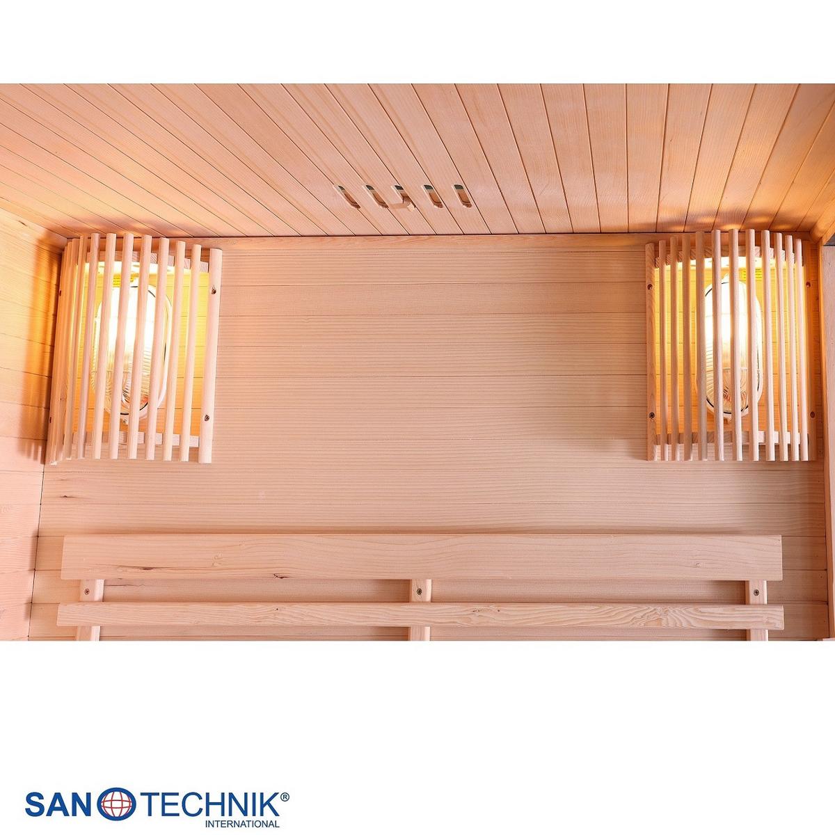 Finnische Panoramasauna BHT: 130x120x200 cm - Naturfarben, Basics, Glas/Holz (130/120/200cm) - Sanotechnik