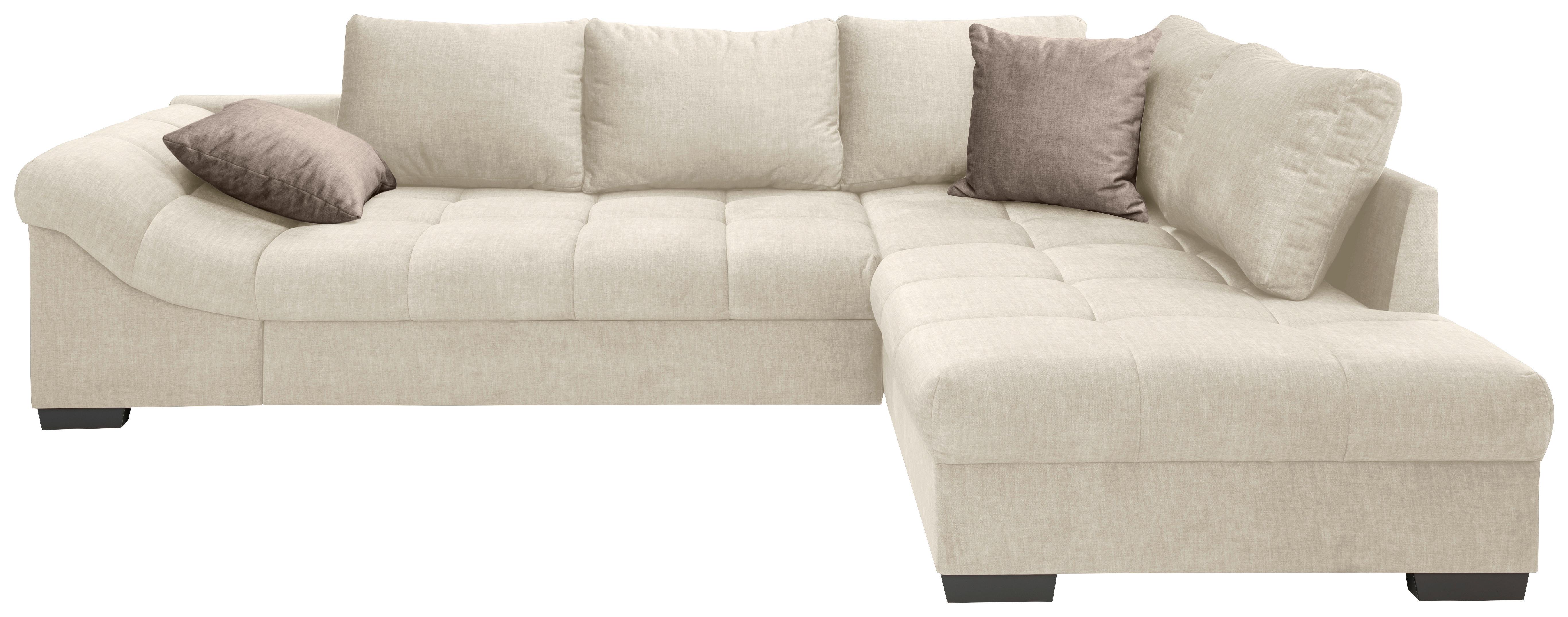 Eckschlafsofa Alvito Beige, S: 298x202 cm - Hellbraun/Beige, MODERN, Textil (298/202cm) - MID.YOU