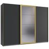 Šatníková skriňa KATAR - zlatá/grafitová, Modern, kov/kompozitné drevo (270/208/64cm) - Mömax