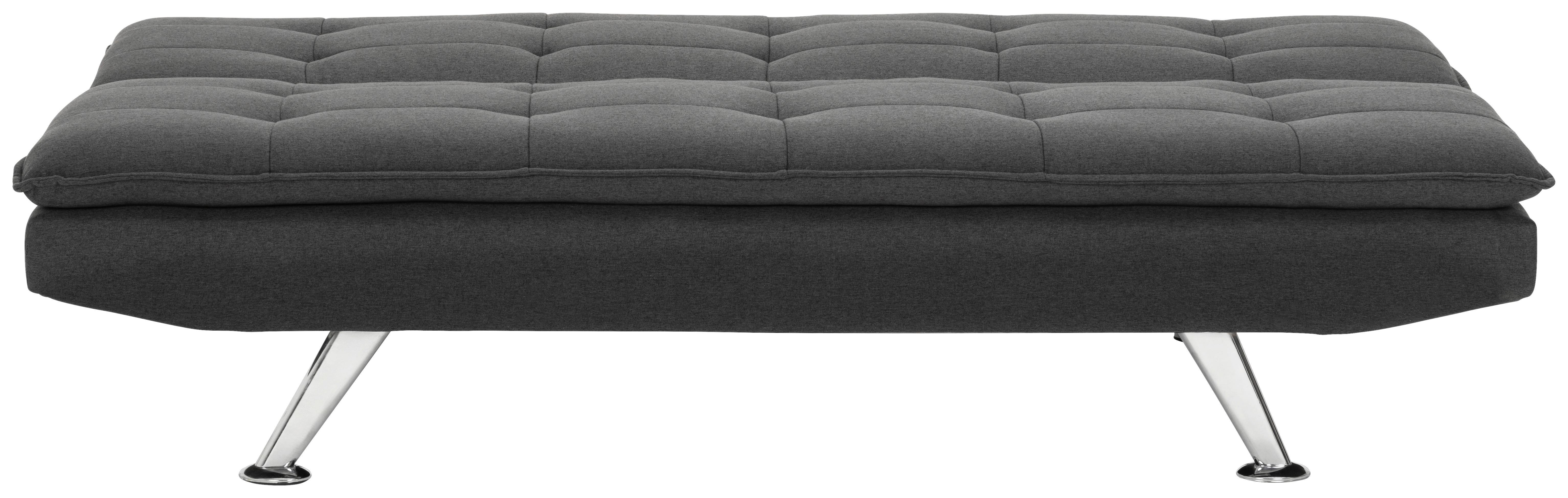 Schlafsofa Turin - Dunkelgrau/Silberfarben, Basics, Textil (194/87/102cm) - MID.YOU