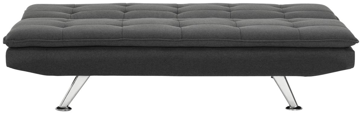 Schlafsofa Turin - Dunkelgrau/Silberfarben, Basics, Textil (194/87/102cm) - MID.YOU