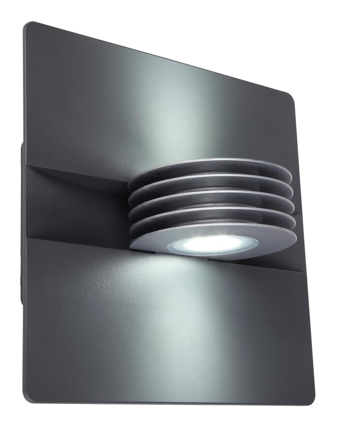 Außenwandleuchten Gr Split 9w Aluminium, Wandmontage - Anthrazit, Basics, Metall (22/22/12,3cm)