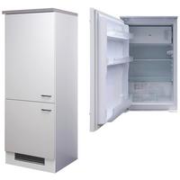 Kühlschrank-Umbauschrank Wito B: 60 cm Weiß / Grau - Hellgrau/Weiß, MODERN, Holzwerkstoff (60/161/60cm) - FlexWell