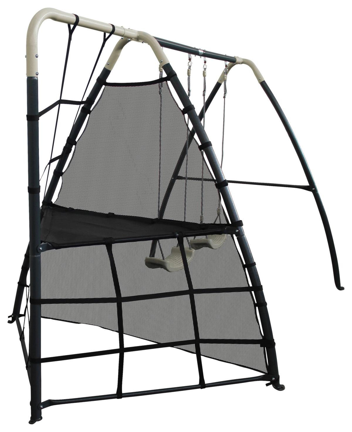 Schaukel Garten-schaukel Anthrazit/creme B: 191 Cm - Anthrazit/Creme, KONVENTIONELL, Metall (191/190/287cm) - Ambia Garden