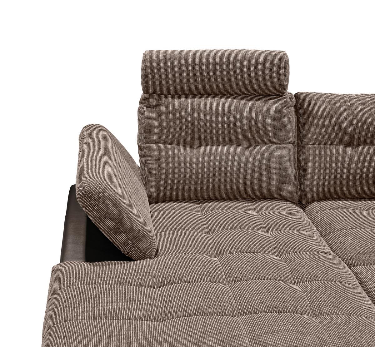 Wohnlandschaft Jakarta U Dunkel/hellbraun - Hellbraun/Dunkelbraun, MODERN, Holzwerkstoff/Textil (170/324/218cm) - MID.YOU