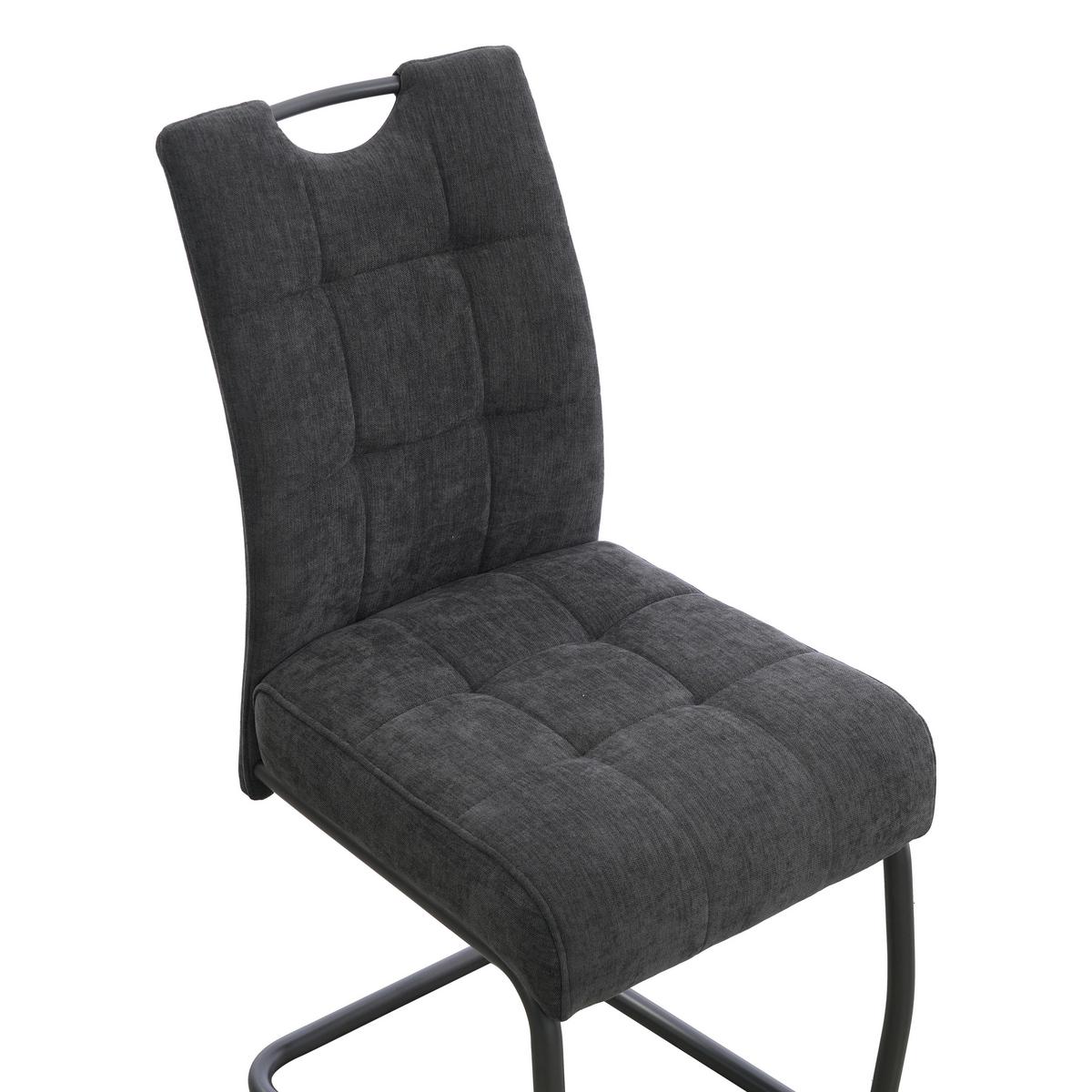 Schwingstuhl Vilnius Grau/Dunkelgrau B: 44 cm - Dunkelgrau/Grau, MODERN, Textil/Metall (44/95/61cm) - MID.YOU