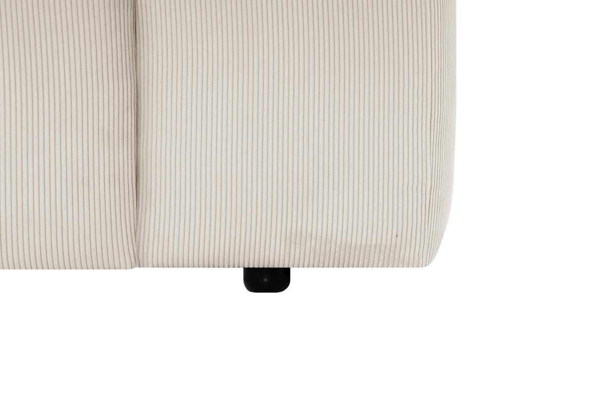 Ecksofa Hannah Creme 200x304 Cm - Creme/Schwarz, Design, Textil (200/304cm) - MID.YOU