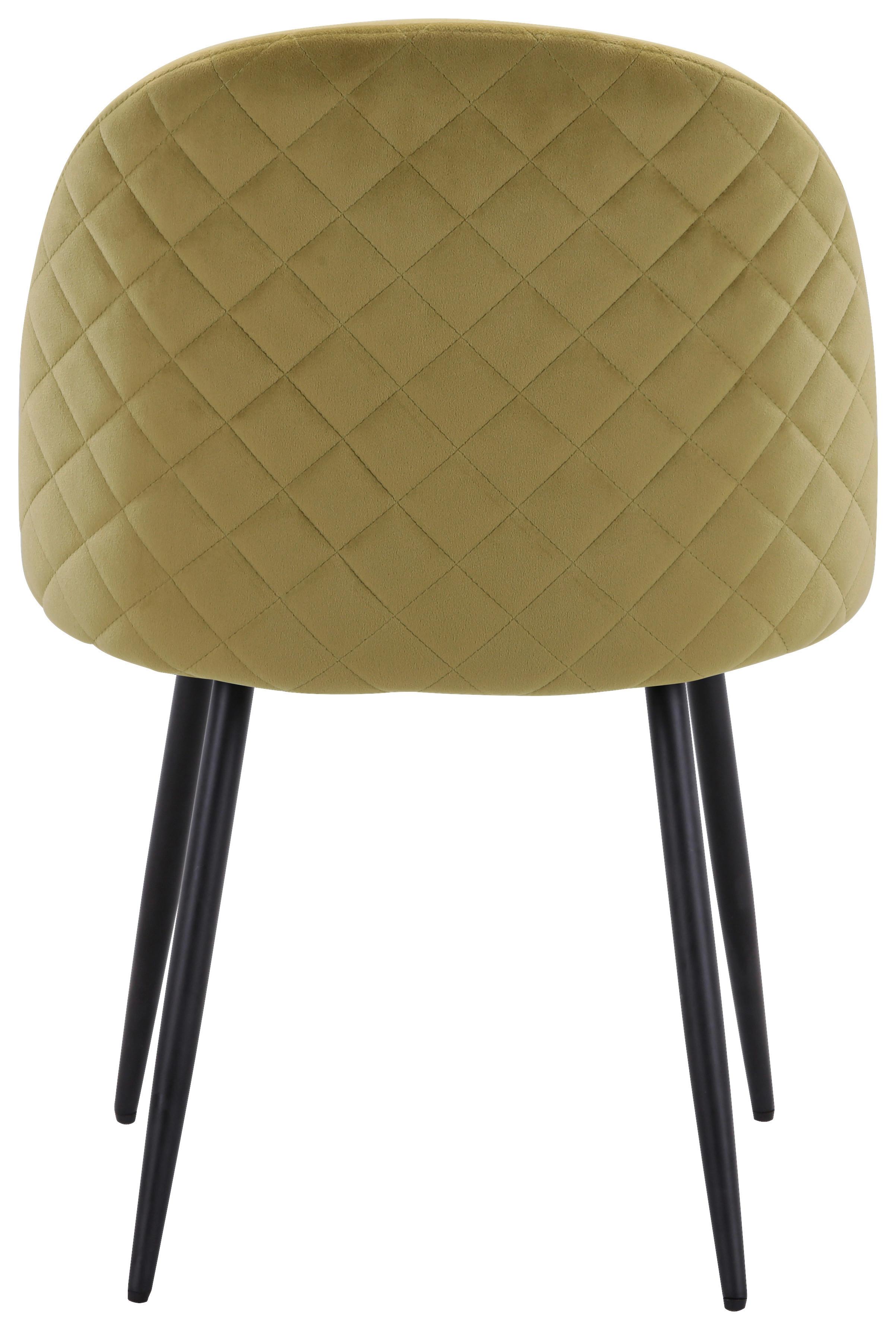 Polsterstuhl Torres Samtbezug Dunkelgelb - Dunkelgelb/Schwarz, MODERN, Holz/Textil (51/79/58cm) - MID.YOU