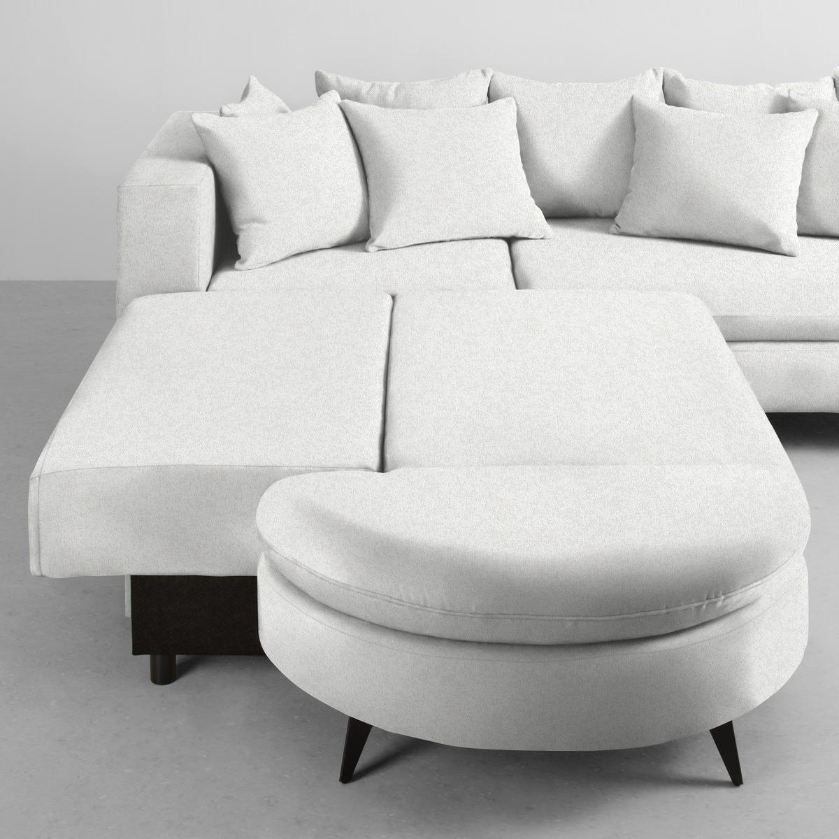 Rohová sedačka AXEL, levá, krémová tkanina - černá/krémová, Moderní, kov/textil (250/291cm) - Mömax