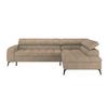 Ecksofa Volf Rechts New Beige, S: 261x203 cm - Beige/Schwarz, Trend, Kunststoff/Textil (261/203cm)