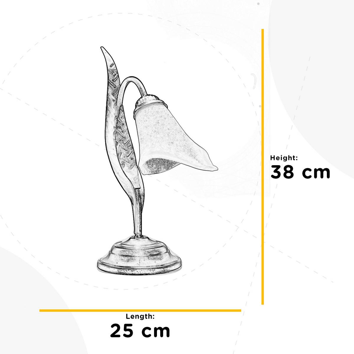 Tischleuchte 4230/L - Bronzefarben, KONVENTIONELL, Glas/Metall (25/38cm)