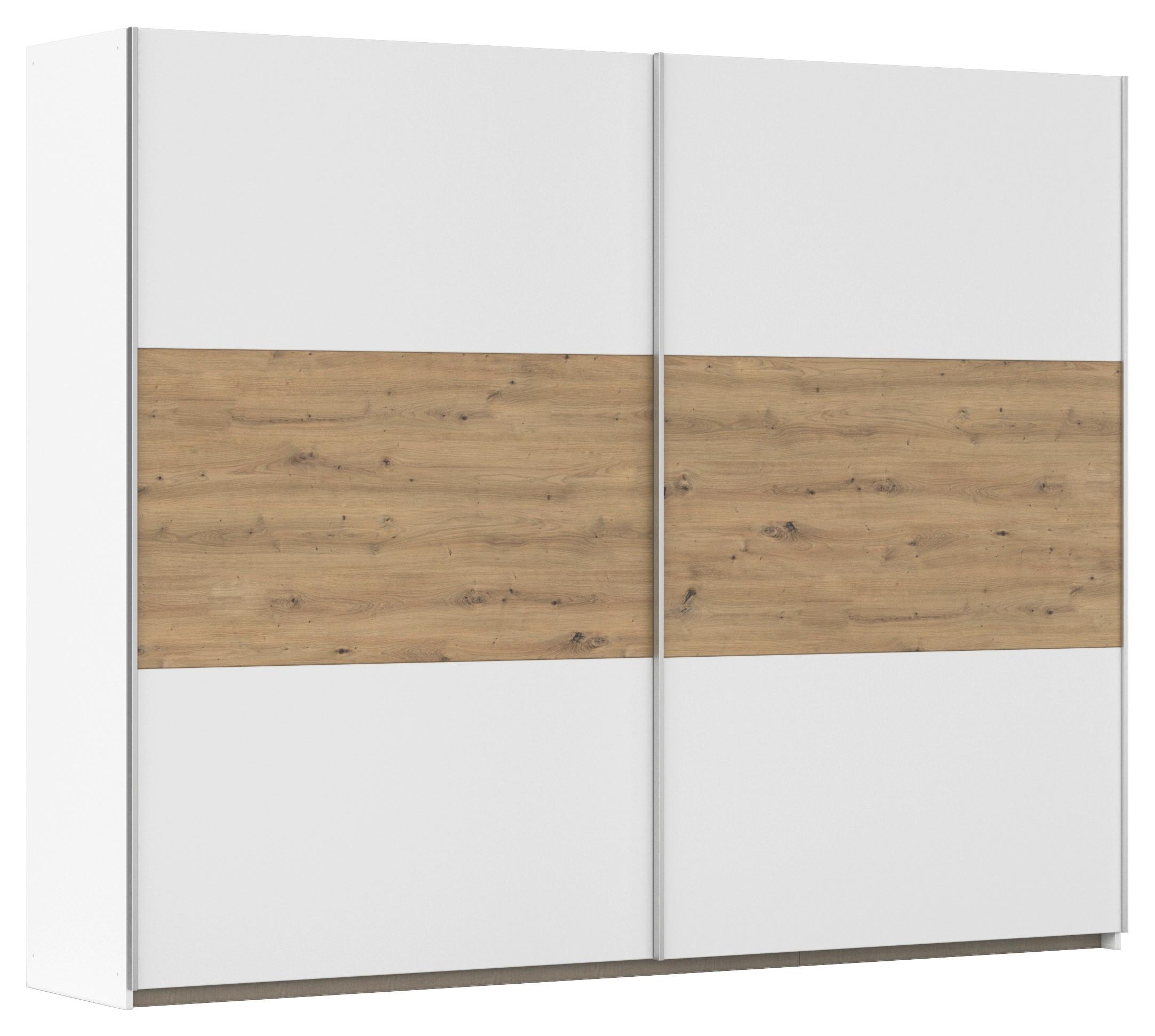 Schwebetürenschrank Foster - Weiß/Eiche Artisan, KONVENTIONELL, Holzwerkstoff (261/210/59cm)
