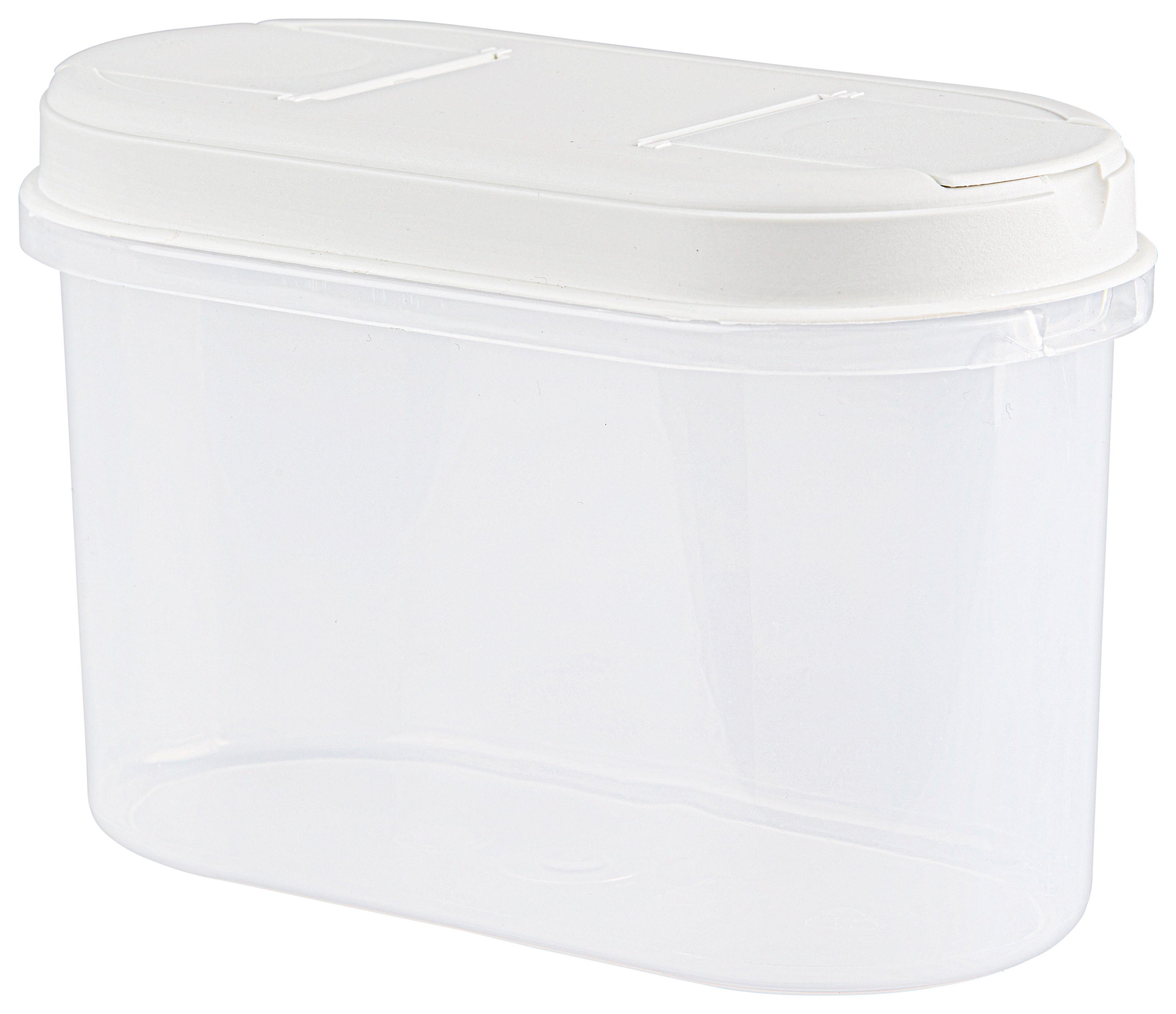 Schüttdose Lara Ca. 1,1 L, Spülmaschinengeeignet - Transparent/Weiß, KONVENTIONELL, Kunststoff (9,4/18,7/12,3cm) - Plast Team