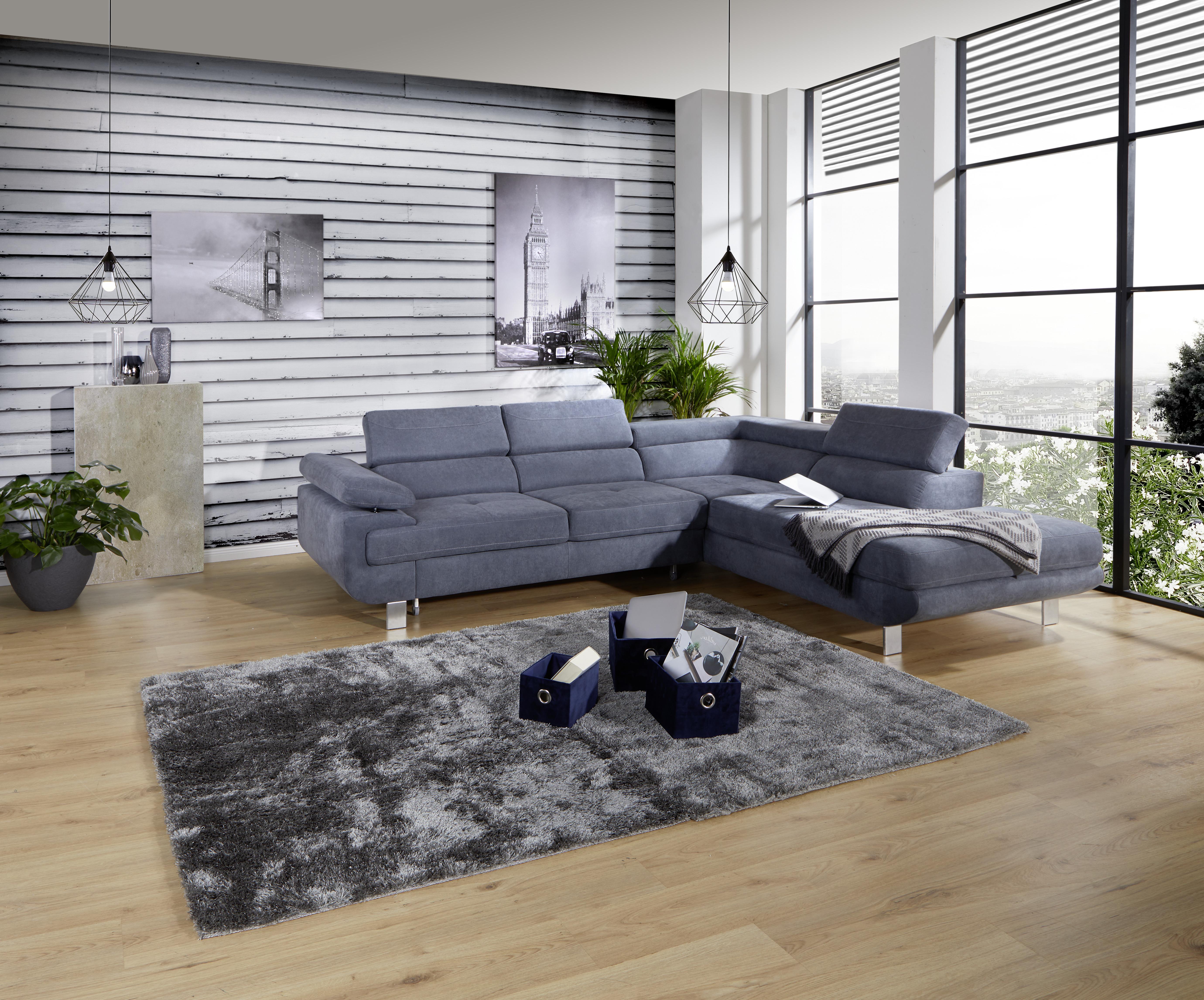 Sarokgarnitúra Savona - Antracit, modern, Textil (280/230cm) - Ondega