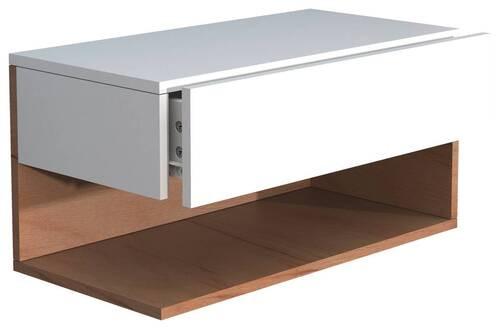 Nachtkästchen USAl XL B: 60 cm Weiß/Eiche Dekor