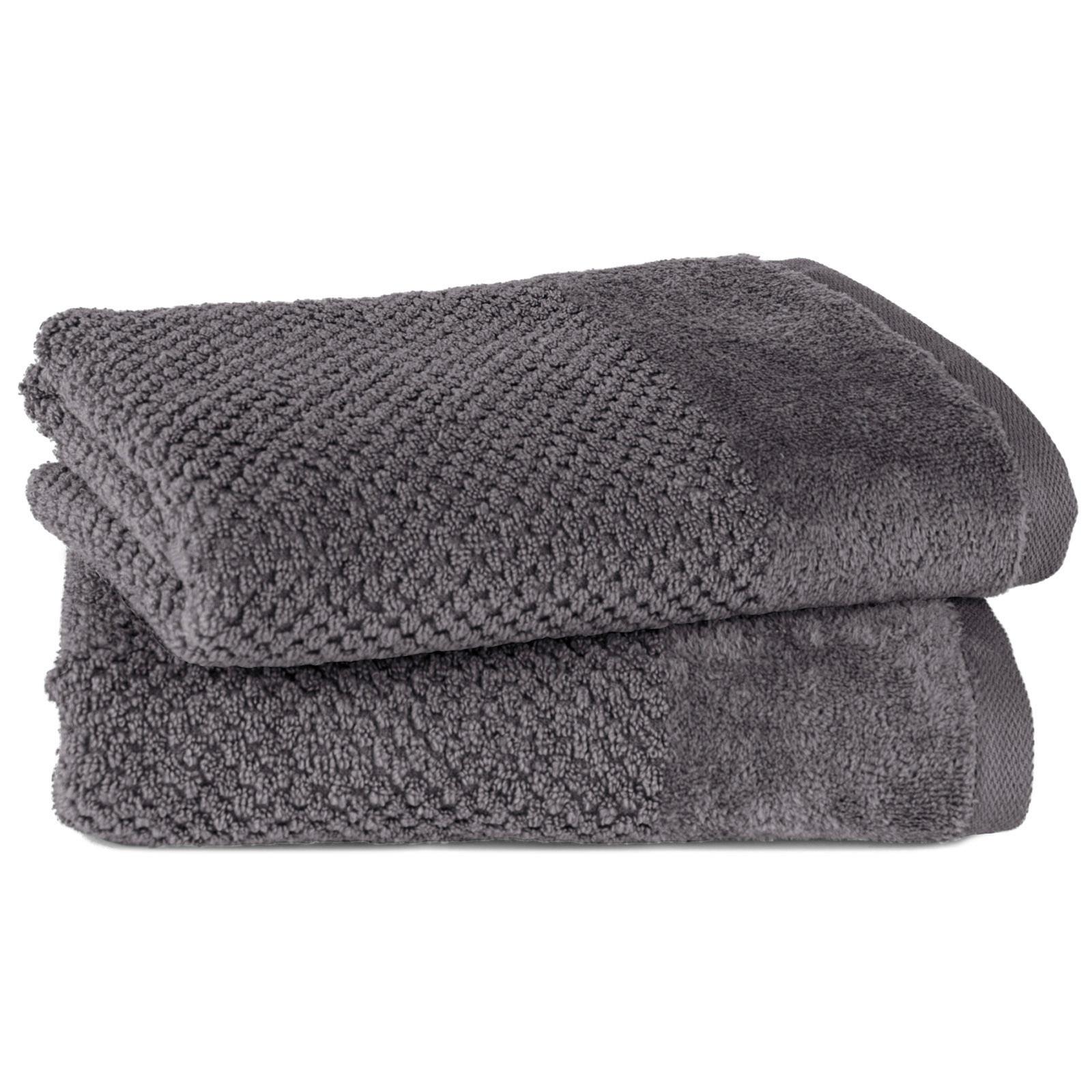 FROTTIERSET Popcorn 2er Set Anthrazit - Anthrazit, Basics, Textil (50/100/10cm)