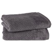FROTTIERSET Popcorn 2er Set Anthrazit - Anthrazit, Basics, Textil (50/100/10cm)