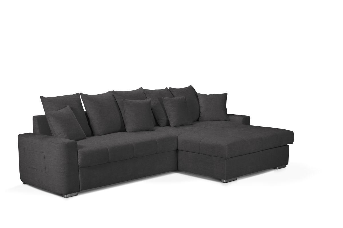 Ecksofa SALVADOR aus Mikrofaser in Schwarz