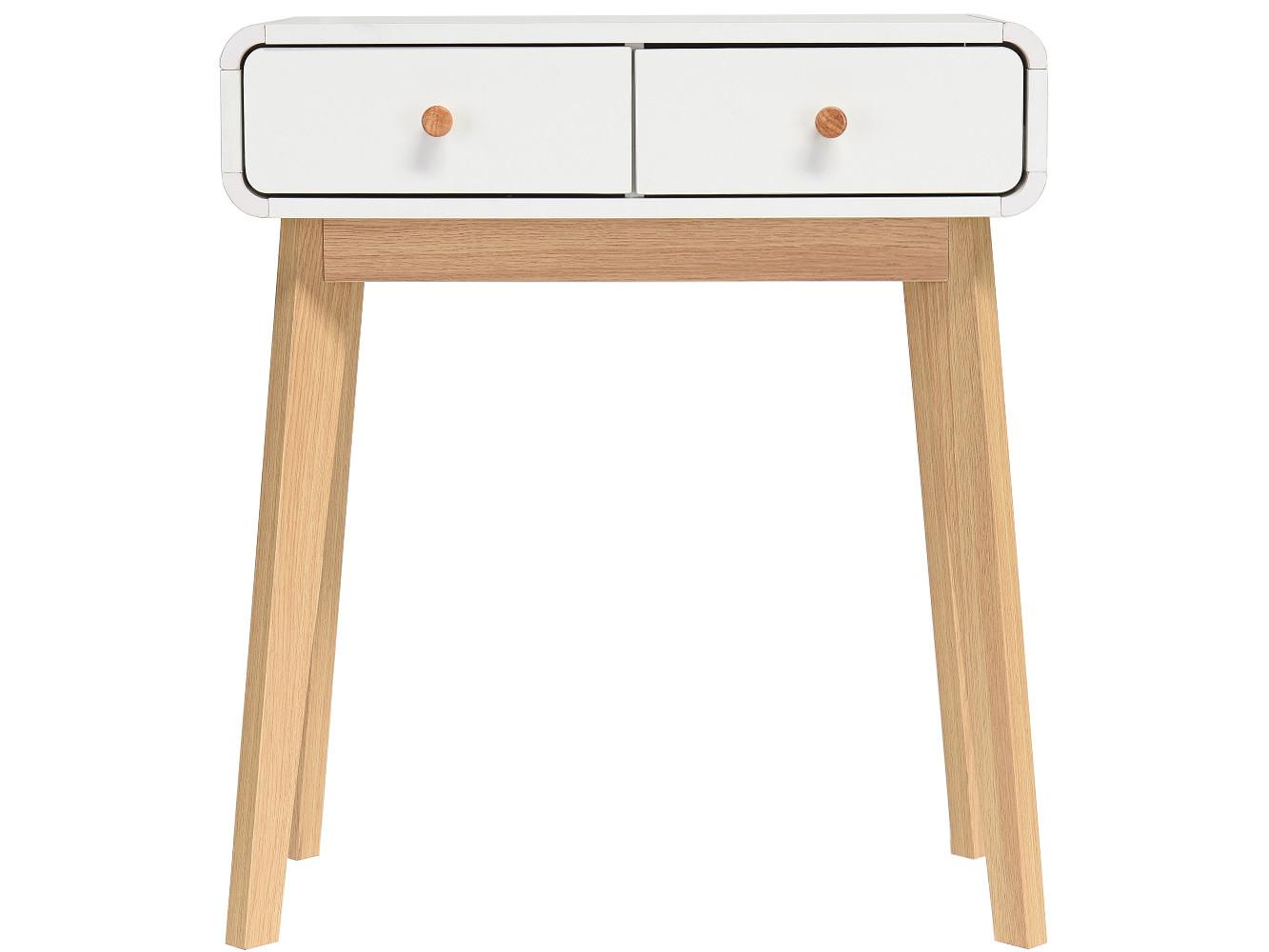 Konsole Cassie Weiß - Eichefarben/Weiß, Design, Holzwerkstoff (65/76/30cm) - MID.YOU
