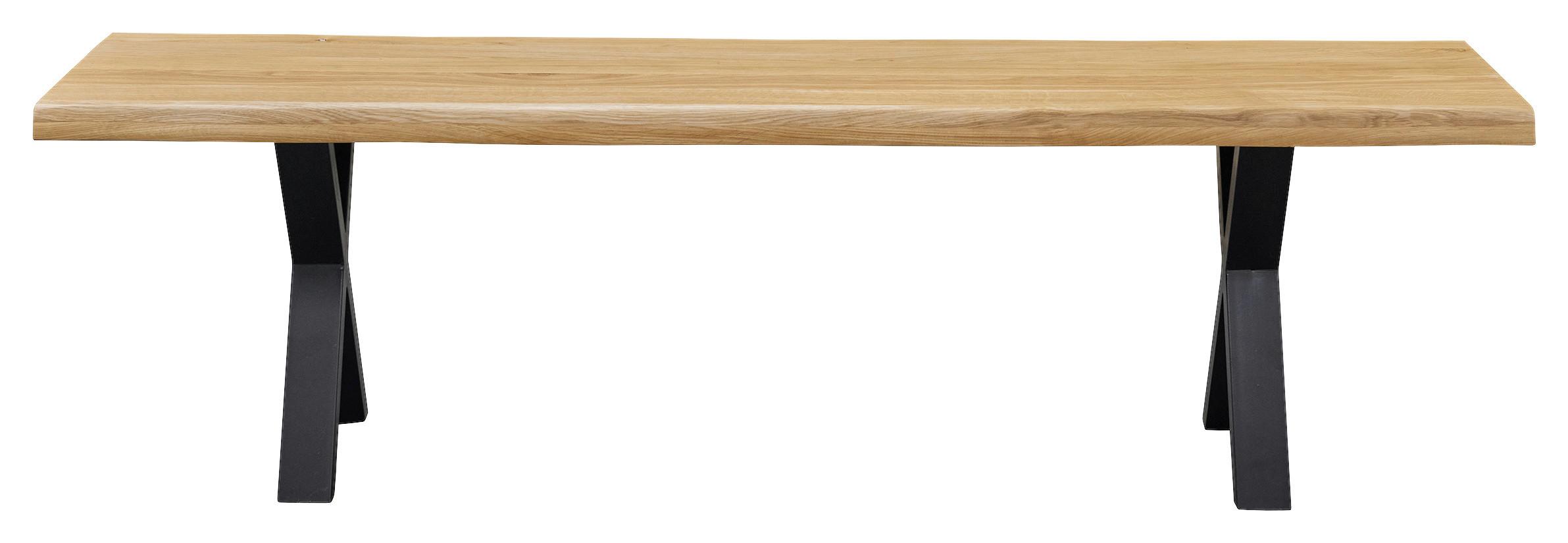 Sedací lavice Oak, drevo Dub - barvy dubu/černá, Natur, kov/dřevo (180/44/38cm) - Zandiara