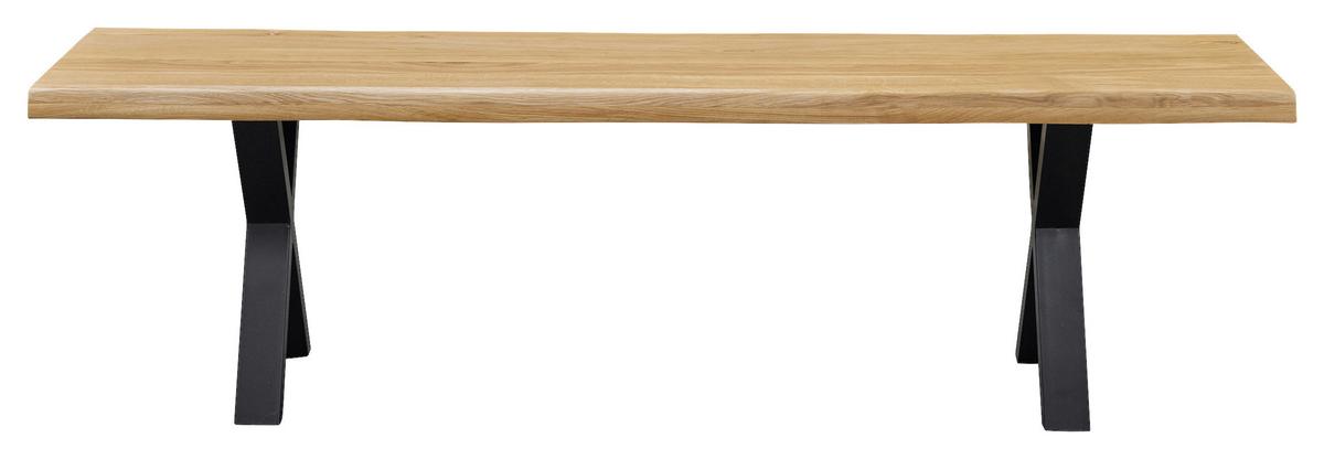 Sedací lavice Oak, drevo Dub - barvy dubu/černá, Natur, kov/dřevo (180/44/38cm) - Zandiara